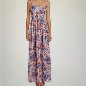 Parker Verona Floral Maxi Dress Size Medium